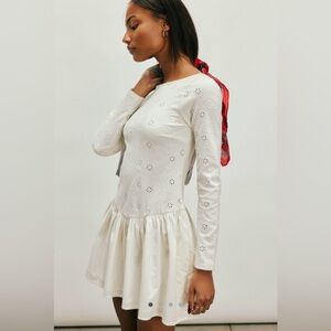 Free People Surley Mini Dress in Clean Ivory